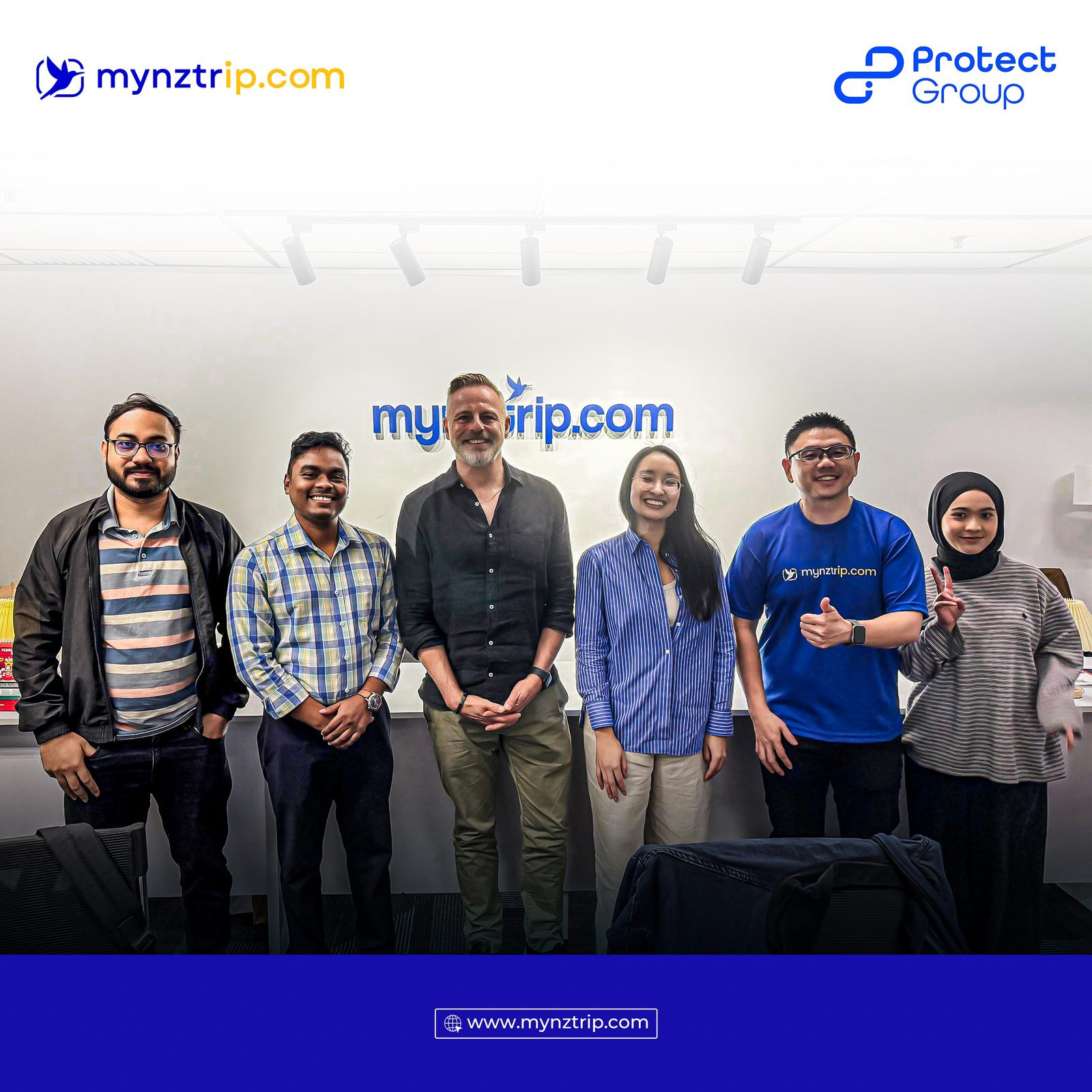 Protect Group and mynztrip.com teams at the mynztrip.com office