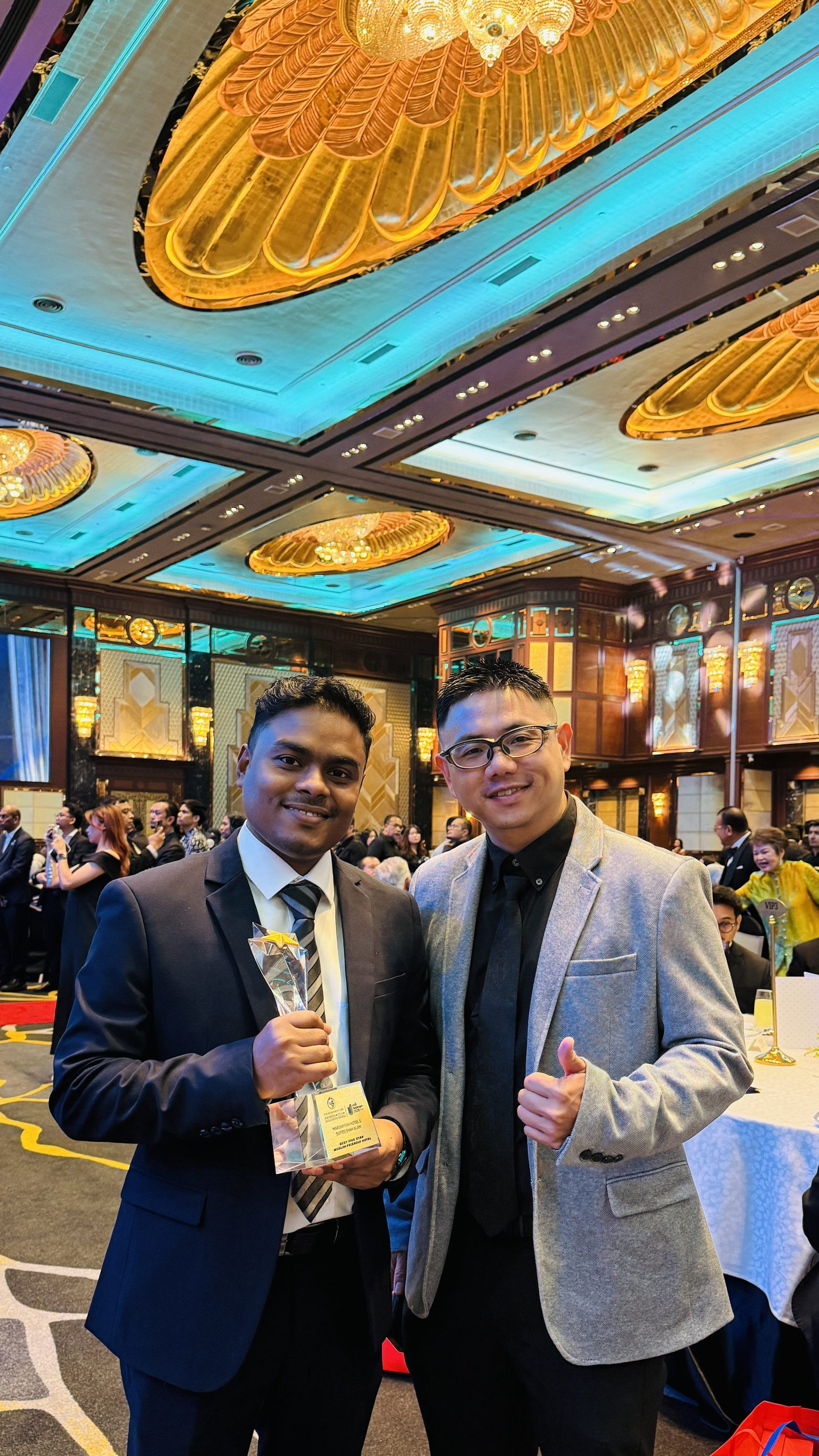 M Fazla Rabby with a colleague at the Tourism Industry Awards 2026 gala